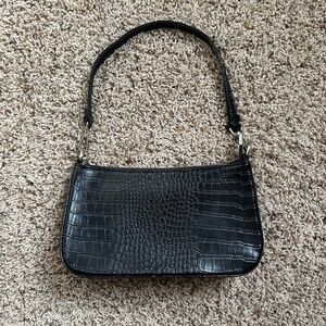 Small Shoulder Purse Black Crocodile-Style – Used Once, Great Condition